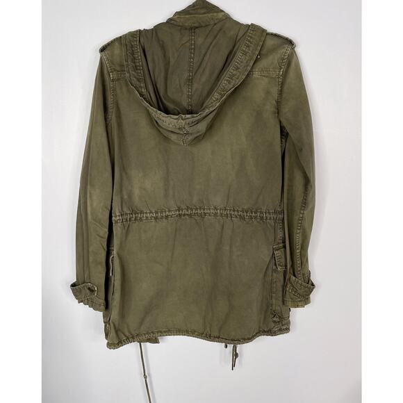 Aritzia Talula XXS Olive Green Trooper Utility Jacket Hooded Cinch Waist 2XS - Picture 2 of 13